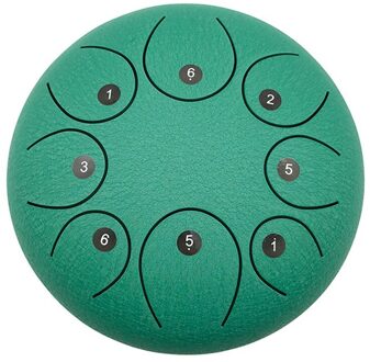 6 Inch Stalen Tong Drum Ethereal Drum 8 Soorten Notities Met Drumstick, Reistas, geschikt Voor Kinderen Volwassenen groen