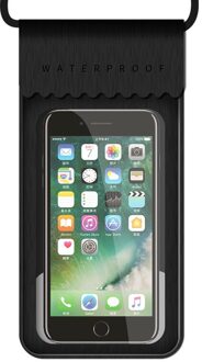 6 inch Waterdichte Duiken Tas Mobiele Telefoon Pouch Onderwater Dry Case Cover Voor Kano Kayak Rafting Zwemmen Drifting Strand zwart