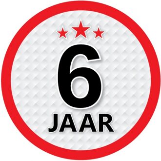 6 jaar leeftijd sticker - rond - Dia 15 cm - 6 jaar verjaardag - jubileum - leeftijd versiering