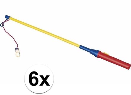 6 kinder lampion stokjes met lichtje
