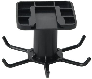 6 Klauw Draaiende Opslag Haak Keuken Gadget Opbergkast Haak Bad Haak Wandmontage 360 ° Roterende Kleerhanger Organizer rack zwart