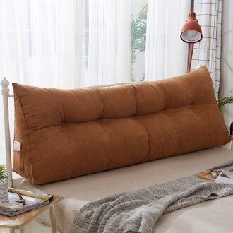 6 Kleuren 100*50*22Cm Rechthoek Driehoekige Bed Hoofd Grote Lange Zachte Kussen Rugleuning Lendensteun Bolster kussen Voor Home Office Chocolade