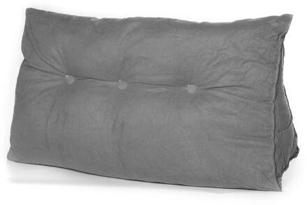 6 Kleuren 100*50*22Cm Rechthoek Driehoekige Bed Hoofd Grote Lange Zachte Kussen Rugleuning Lendensteun Bolster kussen Voor Home Office donker grijs