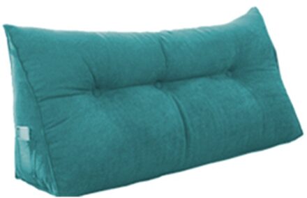 6 Kleuren 100*50*22Cm Rechthoek Driehoekige Bed Hoofd Grote Lange Zachte Kussen Rugleuning Lendensteun Bolster kussen Voor Home Office meer blauw
