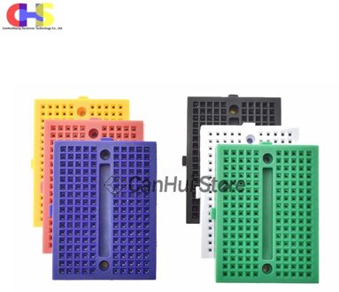 6 Kleuren * 1Pcs = 6Pcs SYB-170 Universal Solderless Prototype Breadboard 170 Tie-Punten Mini Breadboard Kit voor Arduino 35*47*8.8Mm