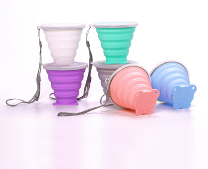 6 kleuren 250ML Silicone Travel Cup Intrekbare Vouwen Koffie Cup Telescopische Inklapbare Thee Cup Outdoor Sport Tour Water Cup willekeurig kleur