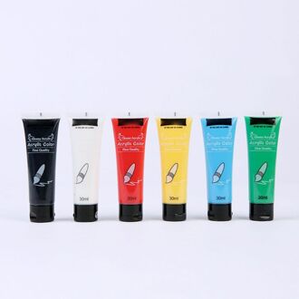 6 Kleuren 30 Ml Professionele Acryl Verf Set Tekening Pigment Hand-Verf N1HD