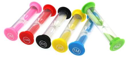 6 kleuren 30sec/1 min/2 min/3 mins/5 mins/10 mins Kleurrijke Zandloper zandloper Zand Klok Timers