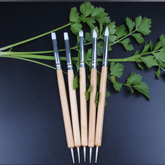 6 Kleuren 5 Stks/set Rvs Twee Hoofd Beeldhouwen Polymeer En Zachte Aardewerk Klei Tool Siliconen Modellering Art Shaper gereedschap Licht Groen