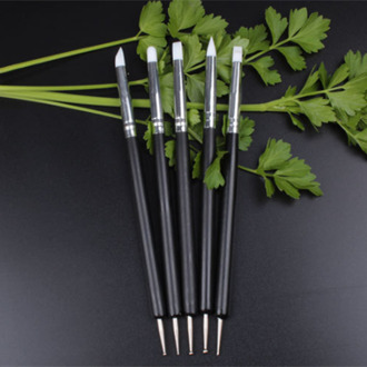 6 Kleuren 5 Stks/set Rvs Twee Hoofd Beeldhouwen Polymeer En Zachte Aardewerk Klei Tool Siliconen Modellering Art Shaper gereedschap zwart