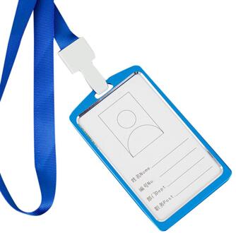6 Kleuren Aluminium Werk Naam Kaarthouders Visitekaartje Werk Card Id Badge Lanyard Houder Verticale Metalen Id Business case & S blauw