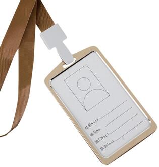 6 Kleuren Aluminium Werk Naam Kaarthouders Visitekaartje Werk Card Id Badge Lanyard Houder Verticale Metalen Id Business case & S goud