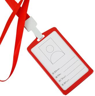 6 Kleuren Aluminium Werk Naam Kaarthouders Visitekaartje Werk Card Id Badge Lanyard Houder Verticale Metalen Id Business case & S rood