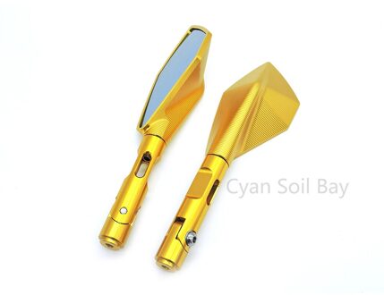 6 Kleuren Atv Off-Road Moto Rbike Achteruitkijkspiegel Moto Rcycle Accessoires Moto Spiegels Cnc Aluminium Universal gouden