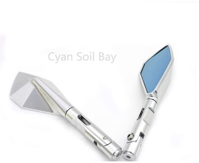 6 Kleuren Atv Off-Road Moto Rbike Achteruitkijkspiegel Moto Rcycle Accessoires Moto Spiegels Cnc Aluminium Universal Sliver