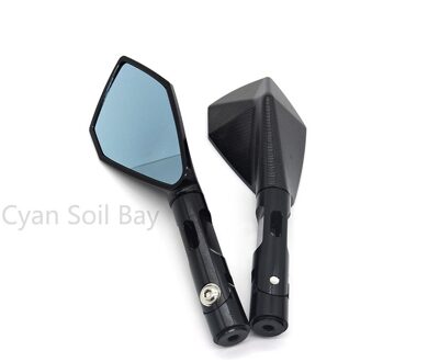 6 Kleuren Atv Off-Road Moto Rbike Achteruitkijkspiegel Moto Rcycle Accessoires Moto Spiegels Cnc Aluminium Universal zwart