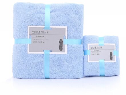 6 Kleuren Coral Fleece Absorberende Haar Zwemmen Gezicht Hand Badhanddoek Sets Microvezel Handdoeken Badkamer Handdoeken Microfiber Handdoek Set blauw