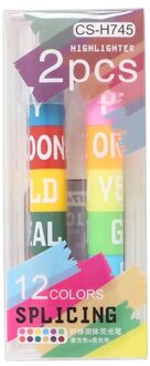 6 Kleuren Creatieve Stiksels Effen Markeerstift Marker Fluorescerende Retro Kleur Graffiti Pen Briefpapier