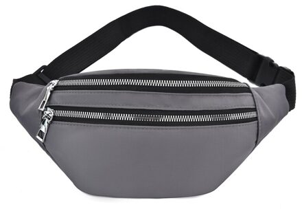 6 Kleuren Dames Multi-Functionele Sport Taille Tas Grote Capaciteit Waterdichte Rits Taille Verpakking Outdoor Messenger Bags licht grijs