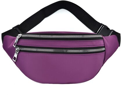6 Kleuren Dames Multi-Functionele Sport Taille Tas Grote Capaciteit Waterdichte Rits Taille Verpakking Outdoor Messenger Bags Paars