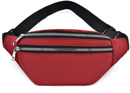 6 Kleuren Dames Multi-Functionele Sport Taille Tas Grote Capaciteit Waterdichte Rits Taille Verpakking Outdoor Messenger Bags Rood