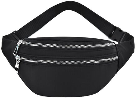 6 Kleuren Dames Multi-Functionele Sport Taille Tas Grote Capaciteit Waterdichte Rits Taille Verpakking Outdoor Messenger Bags zwart