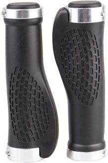 6 Kleuren Ergonomische Fietsstuur Grips Rubber Lock-On Mtb Fiets Handvat Bar Grips Fietsen Fiets Scooters Stuur Grips zilver