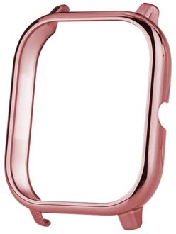 6 Kleuren Horloge Case Frame Beschermhoes Voor Huami Amazfit Gts Anti-Kras Accessoires Electroplated Pc Shell Horloge Case roos roze