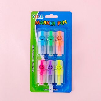 6 Kleuren Leuke Mini Pastel Markeerstiften Pen Kawaii Fluorescerende Art Markers Voor Schilderij Tekening Koreaanse Briefpapier Schoolbenodigdheden