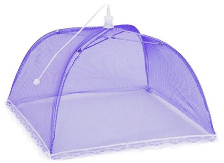 6 Kleuren Paraplu Picknick Pop-Up Mesh Screen Beschermen Voedsel Cover Tent Dome Net Anti Fly Mosquito Gevouwen Mesh keuken Accessoires paars