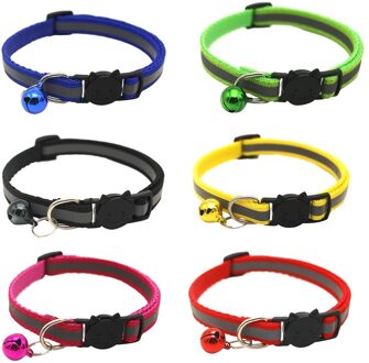 6 Kleuren Reflecterende Charme En Bel Kat Kraag Veiligheid Elastische Verstelbare Met Zachte Fluwelen Materiaal Huisdier Product Kleine Halsband