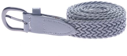 6 Kleuren Riem Gevlochten Mode Mannen Vrouwen Casual Gebreide Pin Gesp Geweven Canvas Elastische Uitbreidbaar Tailleband Spanband grijs