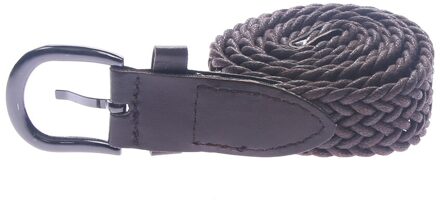 6 Kleuren Riem Gevlochten Mode Mannen Vrouwen Casual Gebreide Pin Gesp Geweven Canvas Elastische Uitbreidbaar Tailleband Spanband koffie