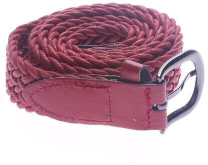 6 Kleuren Riem Gevlochten Mode Mannen Vrouwen Casual Gebreide Pin Gesp Geweven Canvas Elastische Uitbreidbaar Tailleband Spanband rood