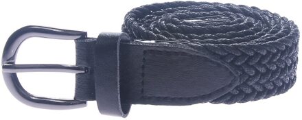 6 Kleuren Riem Gevlochten Mode Mannen Vrouwen Casual Gebreide Pin Gesp Geweven Canvas Elastische Uitbreidbaar Tailleband Spanband zwart