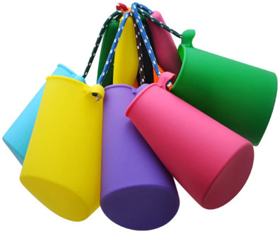 6 kleuren Strand Emmer Siliconen Folding Hand-held Vat Speelgoed Baby Kids Douche Bad Speelgoed Zand Dabbling Giet Water