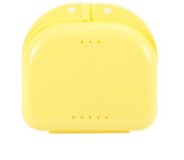 6 Kleuren Tandheelkundige Orthodontische Retainer Kunstgebit Tanden Gebitsbeschermer Opbergdoos Case Tandheelkundige Gezondheid Kunstgebit Retainer Container geel