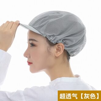 6 kleuren Unisex Elastische Mesh Caps Fabriek Werknemers Werkkleding Hoeden Mannen Vrouwen Ademend Magazijn Voedsel Werkplaats Slijtage Caps Grijs