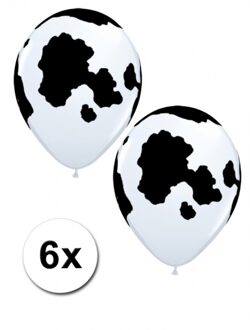 6 koeien print ballonnen 28 cm - Ballonnen Multikleur