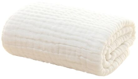 6 Lagen Katoen Baby Deken Baby Inbakeren Wrap Deken Slapen Quilt P31B wit