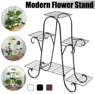 6 Layers European Wrought Iron Flower Stand Indoor Multi-story Flower Stand Rack Floor-standing Balcony Flower Pot Shelves