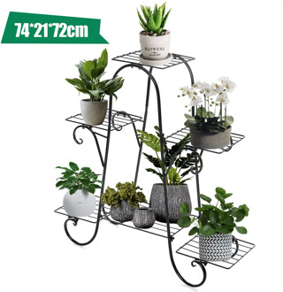 6 Layers European Wrought Iron Flower Stand Indoor Multi-story Flower Stand Rack Floor-standing Balcony Flower Pot Shelves