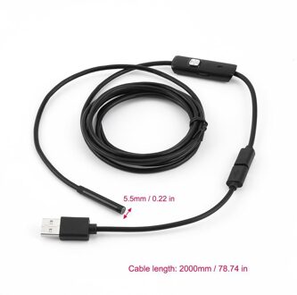 6 Led 5.5Mm Lens Endoscoop Waterdichte Inspectie Borescope Voor Android Focus Camera Lens Usb-kabel Waterdichte Endoscoop 2m