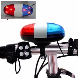 6 Led Elektrische Claxon Bel Bike Politie Front Light Mtb Racefiets Fietsen Waarschuwing Sirene Koplamp Fiets Accessoires Bicicleta