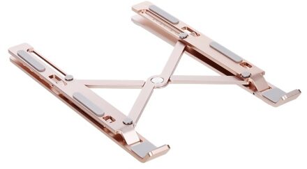 6-level Adjustable Laptop Stand Portable Aluminum Alloy Laptop Stand Foldable Non-slip Notebook Holder Rose Gold