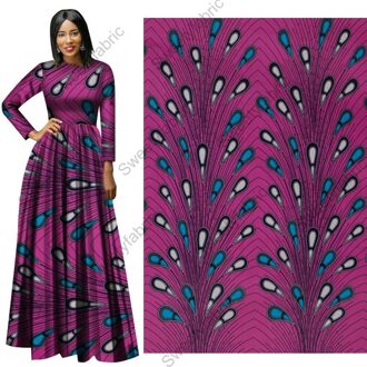 6 Meter Afrikaanse Wax Print Stof Veritable Pagne Africain Katoen Stof Wax Tissus Doek Diy Naaien Jurk Materiaal