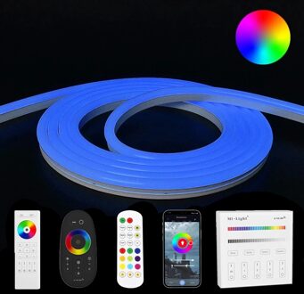 6 meter RGB neon led flex maxi rond - complete set neon verlichting