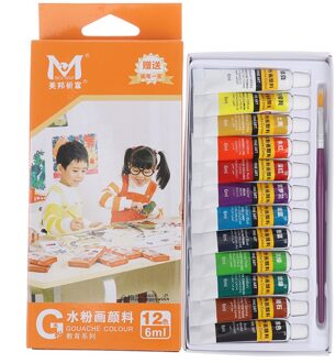 6 Ml 12 Verschillende Kleur Professionele Acryl Verf Aquarel Set Hand Muur Schilderen Borstel Geschikt Voor Schilderen