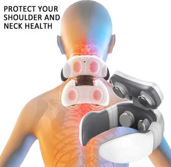 6 Modes Electric Neck Massager Neck Pulse Back Power Control Far Infrared Heating Pain Relief Tool Health Care Neck Relaxation M