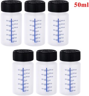 6 Nail Gepolijst Fles Clear Lege Navulbare Nagellak Potten Opslag Plastic Containers Fles Met Borstel Cap Voor Diy Nail art 50ml wit